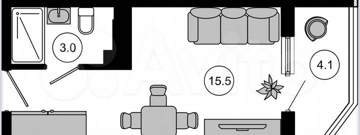 Апартаменты-студия, 22,6 м², 4/10 эт.