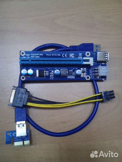 Райзер PCI-E 6pin 008s кабель 60 см. в упаковке