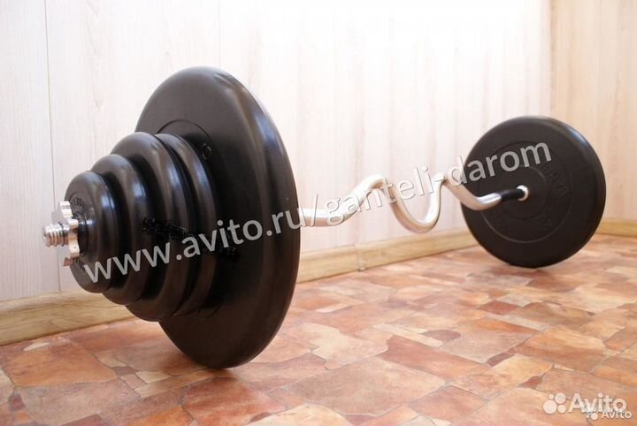 73.5 кг штанга (2х20/4х5/2х2.5/2х1.25 кг/ EZ Гриф)