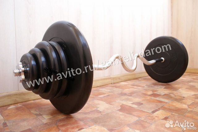 73.5 кг штанга (2х20/4х5/2х2.5/2х1.25 кг/ EZ Гриф)