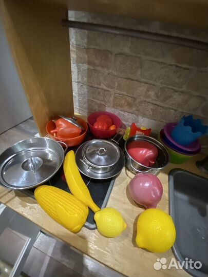Детская кухня Икеа + посуда + овощи
