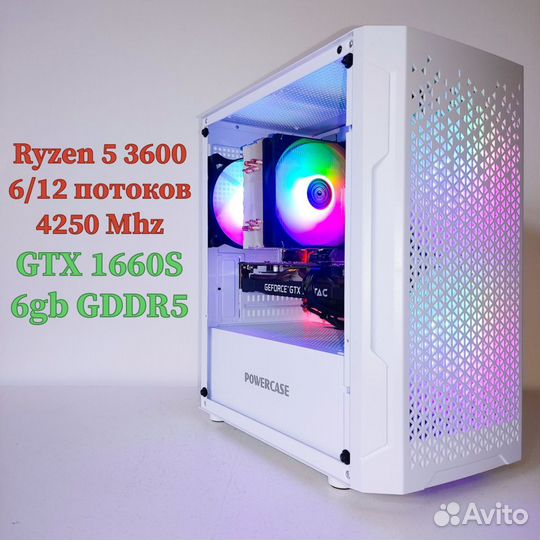 Игровой пк с гарантией Ryzen 3600 GTX 1660 Super