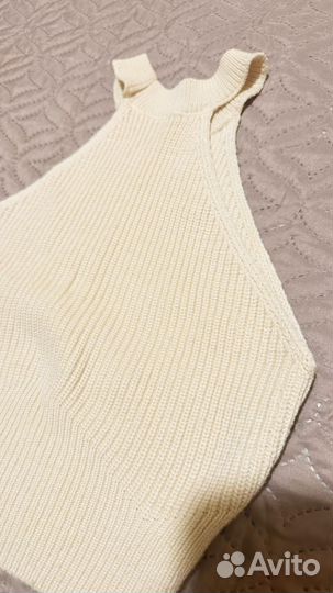 Топ вязанный бежевый