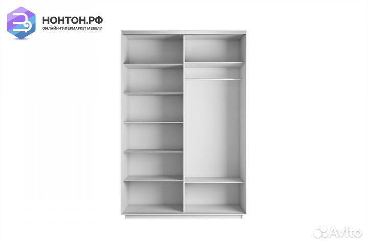 Шкаф-купе 2-х дверный Нонтон фото №1007 / белый сн