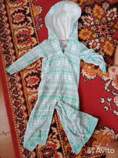 Комбинезон флисовый, мягкая кофта Carter's