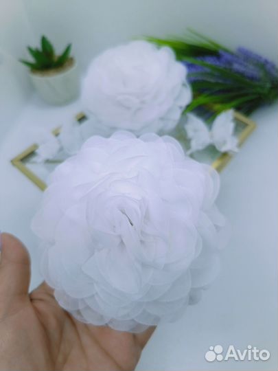 Банты для волос белые