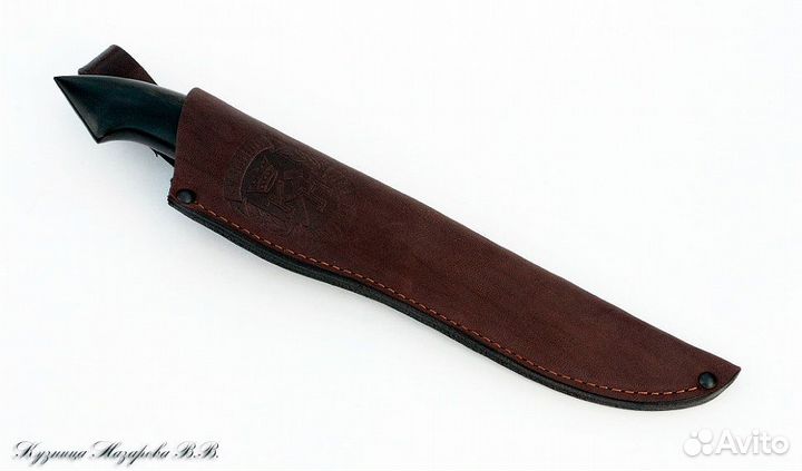 Нож филейный Касатка средняя дамаск черный граб