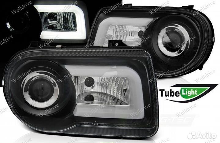 Фары передние Chrysler 300C 05-10 галоген черные