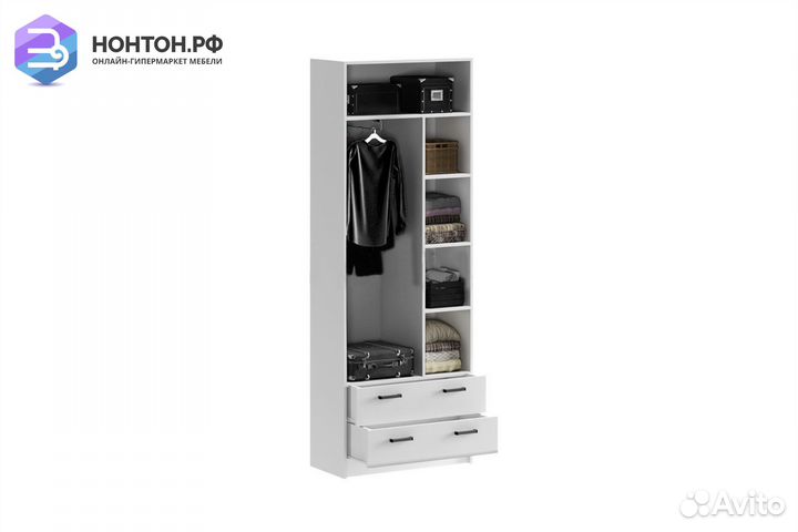 Шкаф двухстворчатый Вега NEW белый глянец / белый