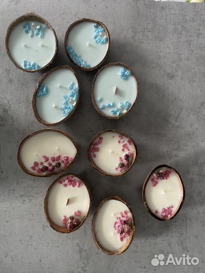 Ароматическая свеча в кокосе