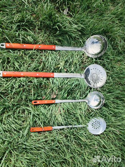 Половник, шумовка, шампура, нож