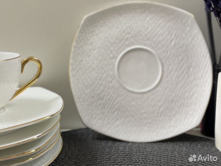 Блюдца от чайного сервиза Lefard Оро Бьянко