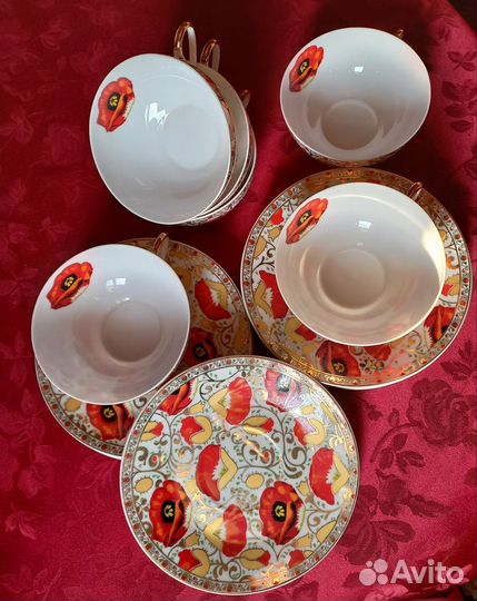 Фарфоровый чайный набор 6 персон Германия