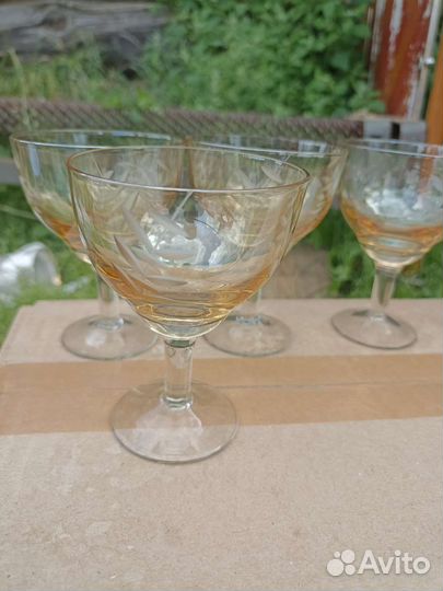 Фужеры, рюмки цветное стекло СССР