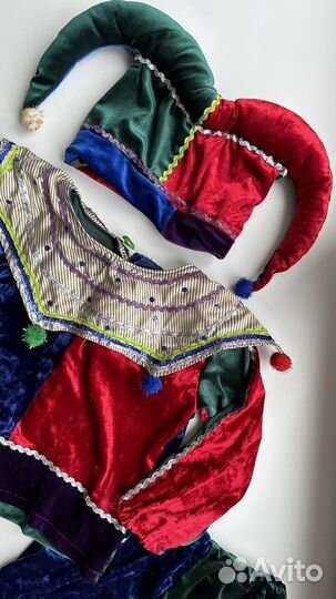 Костюм петрушки скомороха шута и арлекино