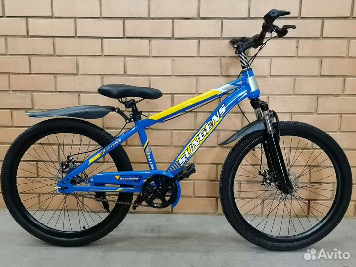 Велосипед на колёсах 24 дюйма, синий