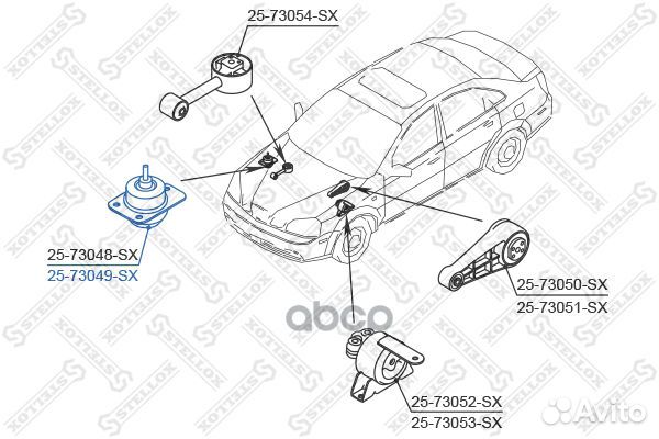 25-73049-SX подушка двс правая Daewoo Lacetti