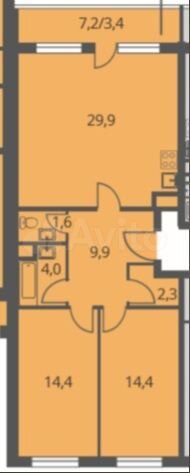 2-к. квартира, 79,9 м², 8/25 эт.