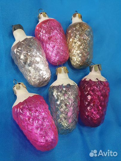 Елочные игрушки СССР.Шишки полупрозрачные