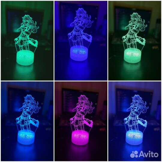 Ночник 3D Дилюк Геншин Импакт