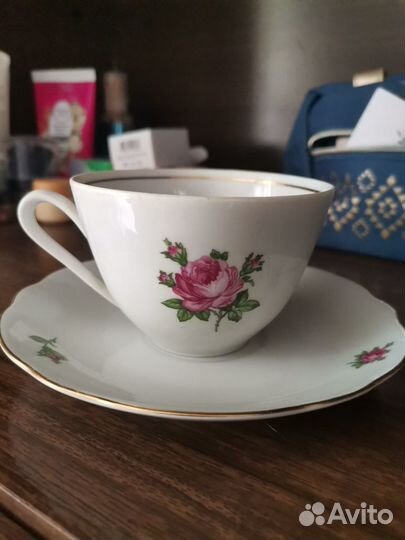 Чайная пара фарфор из гдр (Розы)
