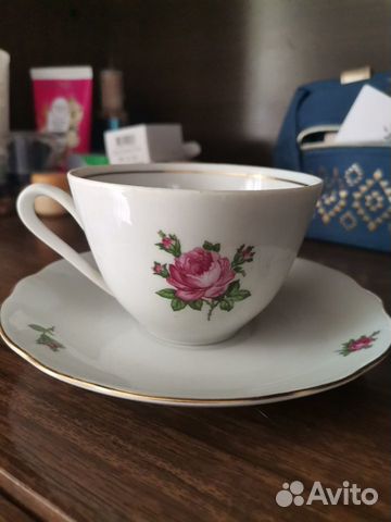 Чайная пара фарфор из гдр (Розы)