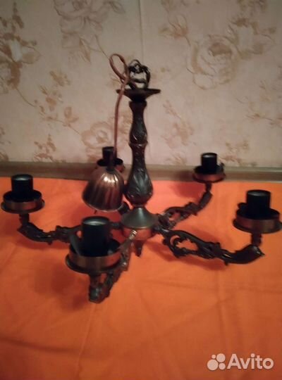 Люстра потолочная 5-ти рожковая винтажная
