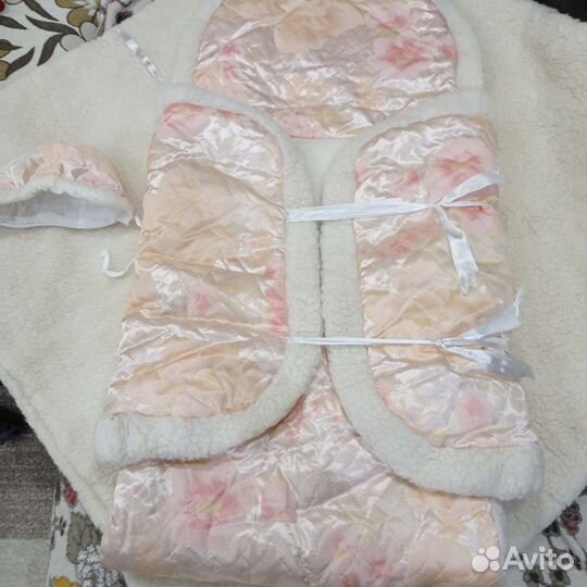 Меховой конверт в коляску овчина