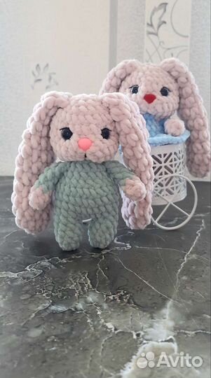 Плюшевые зайчики ручной работы