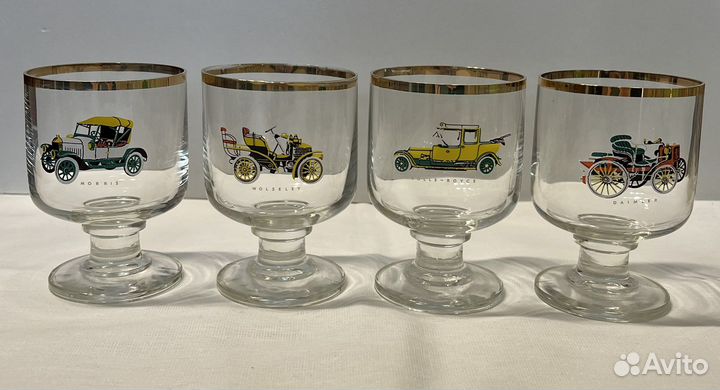 Хрустальные фужеры бокалы ретро автомобили
