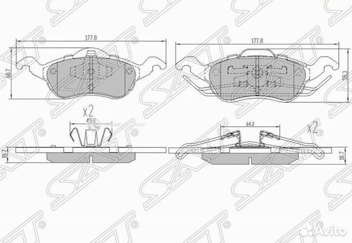 Колодки передние Ford Focus 98-04 ST1425406