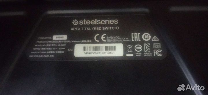 Steelseries apex 7 tkl (red switch)