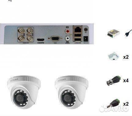 Комплект видеонаблюдения HiWatch 2 камеры 1080P