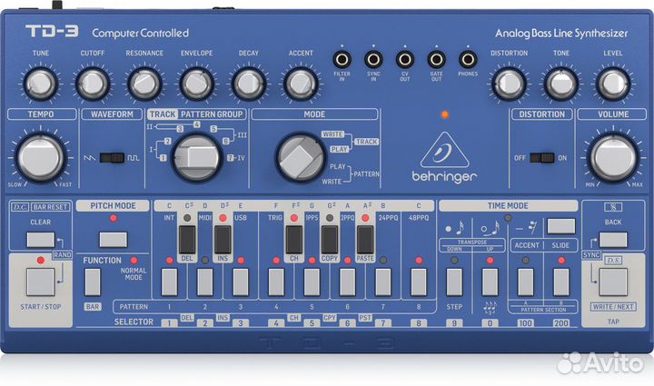 Аналоговый басовый синтезатор Behringer TD-3-BU