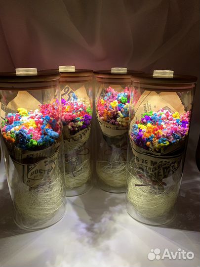 Колба с стаб гипсофилой роза в колбе