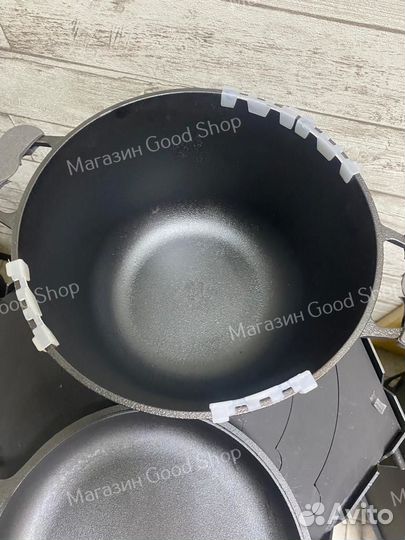 Кастрюля чугунная 6л