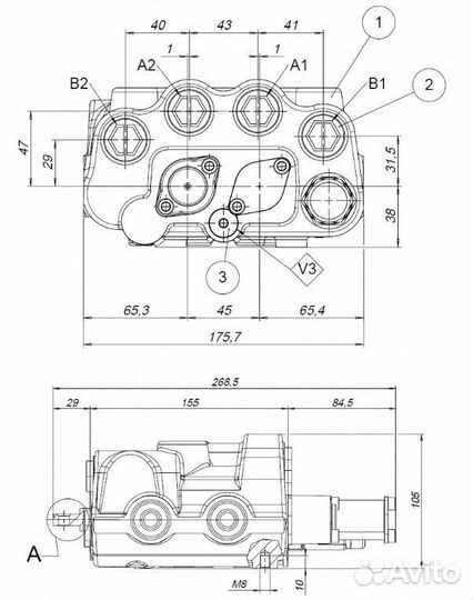 Оригинальный 2-х секционный гидравлический коллект