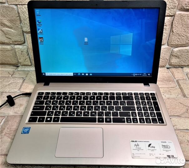 Тонкий asus X540 2ядра, SSD 128Гб