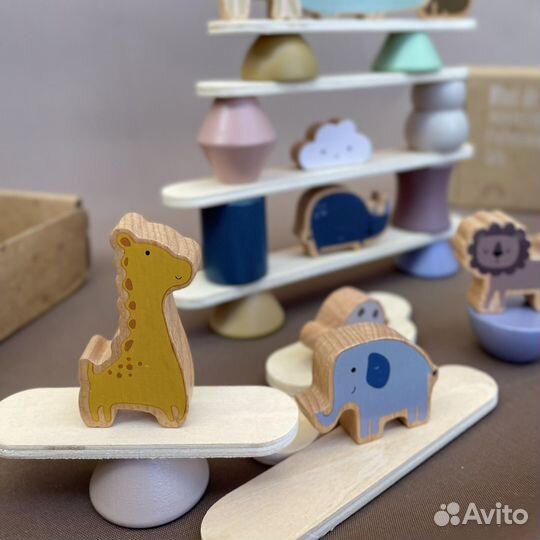 Деревянный конструктор Зверята