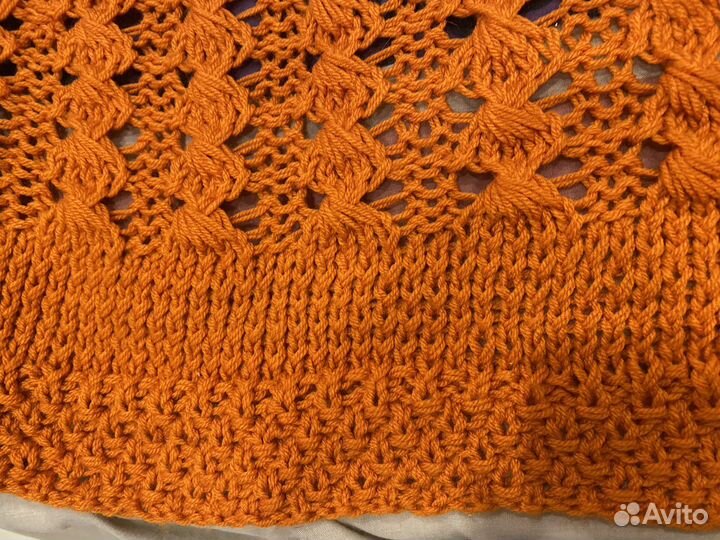 Плед ручной работы, на спицах покрывало