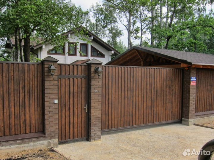 Откатные ворота из металла