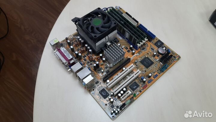 Материнская плата asus A8N-VM CSM с проц и памятью