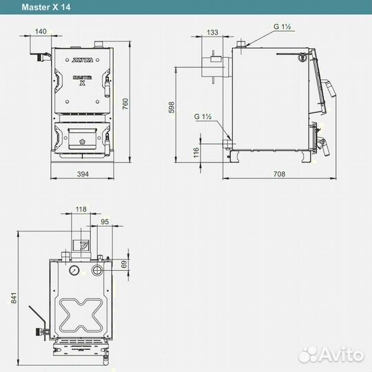Котел твердотопливный Zota Master-X 14