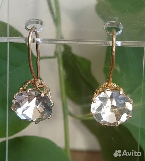 Серьги кольцо винтаж СССР позолота клеймо