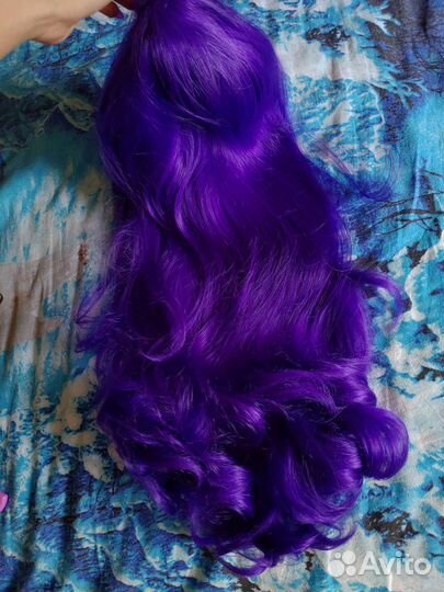 Парик фиолетовый и шапочки для парика