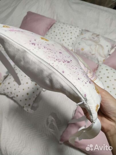 Бортики в детскую кроватку 12 подушек