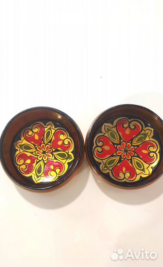 Плошка хохлома 8 см высота 3 см