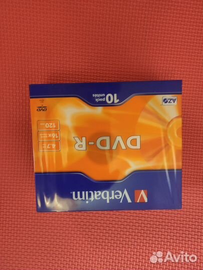 Записываемый диск Verbatim Dvd-R 4.7gb 10 шт упак