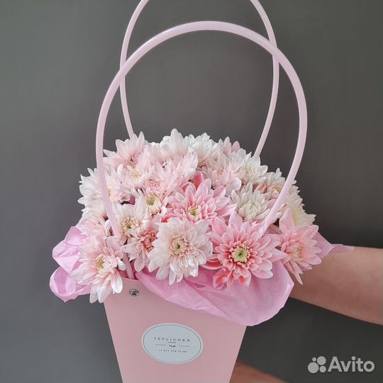 Хризантема розовый букет