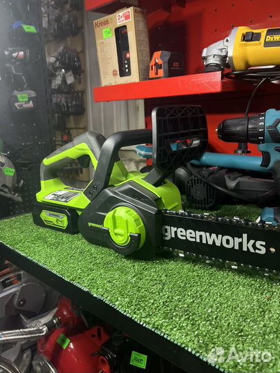Аккумуляторная цепная пила greenworks 24в g24cs25